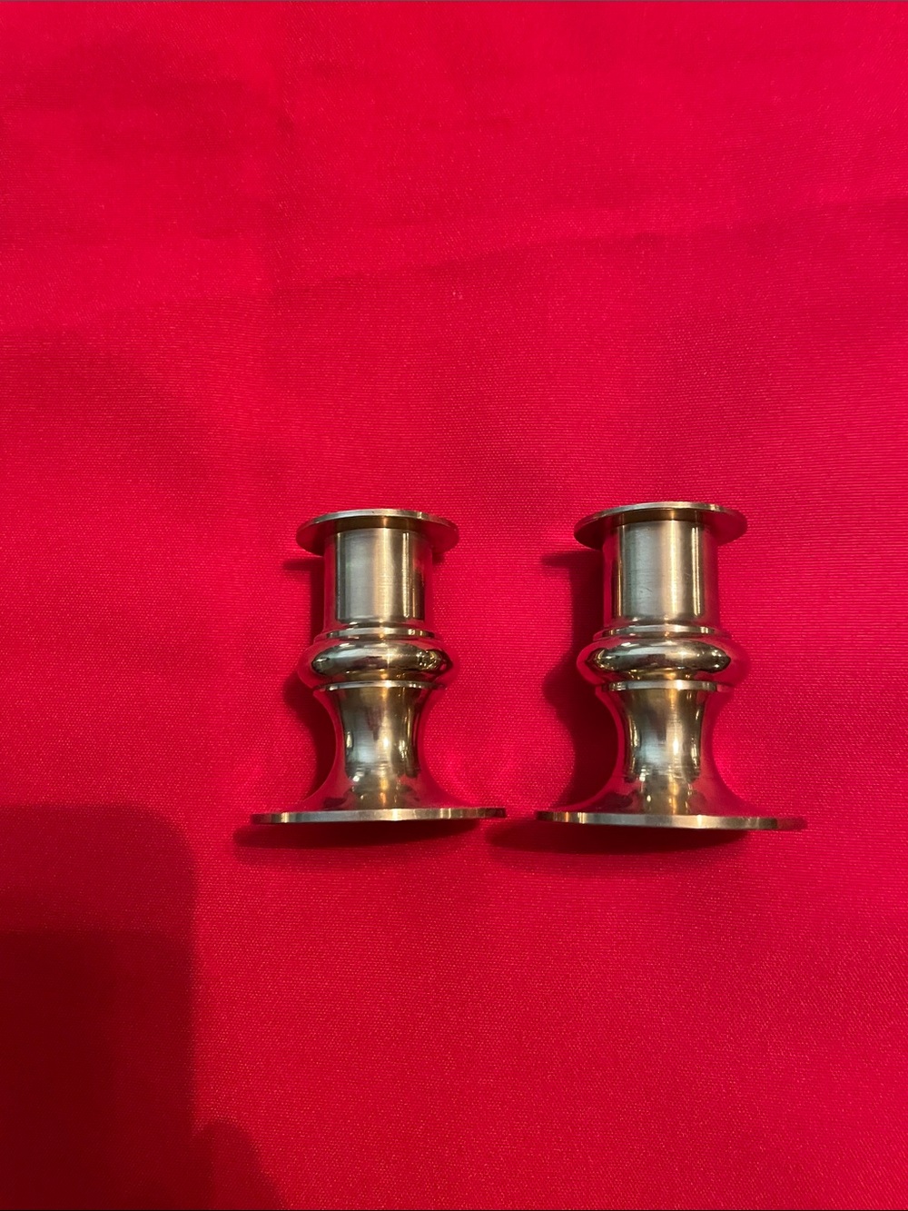 Target Solid Brass Pair of Candle Holders